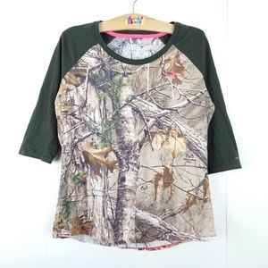 Under Armour Real Tree Camo Heat Gear Raglan Top L